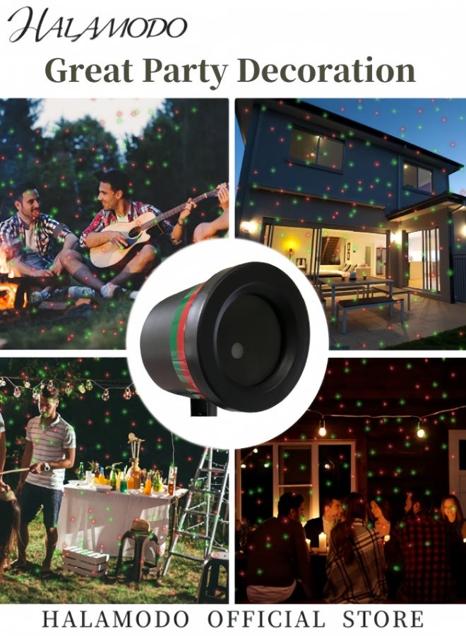 Halamodo Laser Lights Projector Lights Landscape Spotlight Red and Green Star Show with Holiday Decorative Patterns for Indoor Outdoor Garden Patio Wall - Image 3