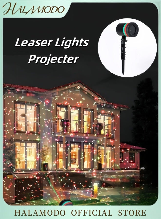 Halamodo Laser Lights Projector Lights Landscape Spotlight Red and Green Star Show with Holiday Decorative Patterns for Indoor Outdoor Garden Patio Wall - Image 1