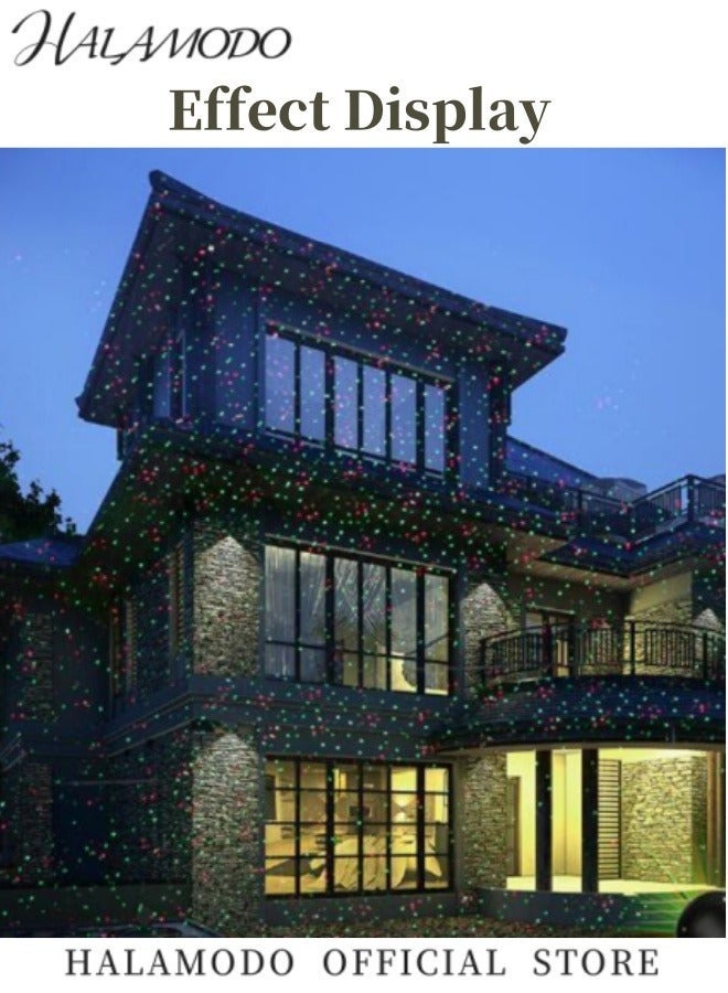 Halamodo Laser Lights Projector Lights Landscape Spotlight Red and Green Star Show with Holiday Decorative Patterns for Indoor Outdoor Garden Patio Wall - Image 5