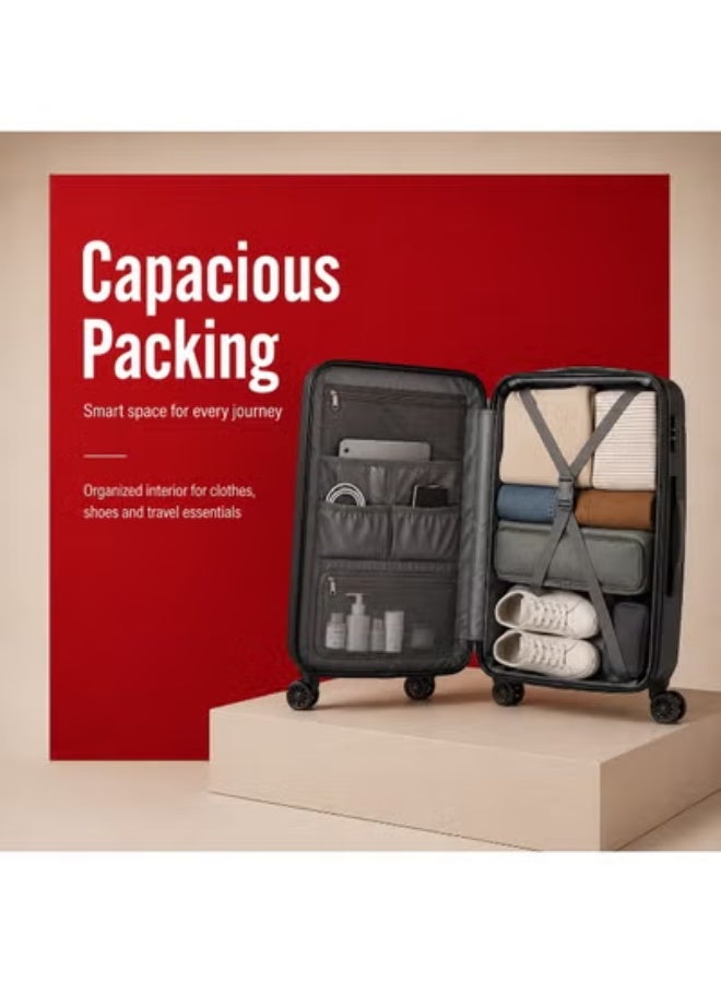 28 Inch Expandable Travel Luggage Trolley Bag, Hardshell Suitcase with Four Wheels and Safety Lock, Original Polypropylene Material, 2-Year Warranty - Image 5
