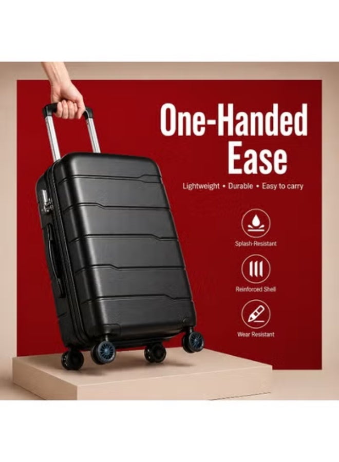 28 Inch Expandable Travel Luggage Trolley Bag, Hardshell Suitcase with Four Wheels and Safety Lock, Original Polypropylene Material, 2-Year Warranty - Image 3