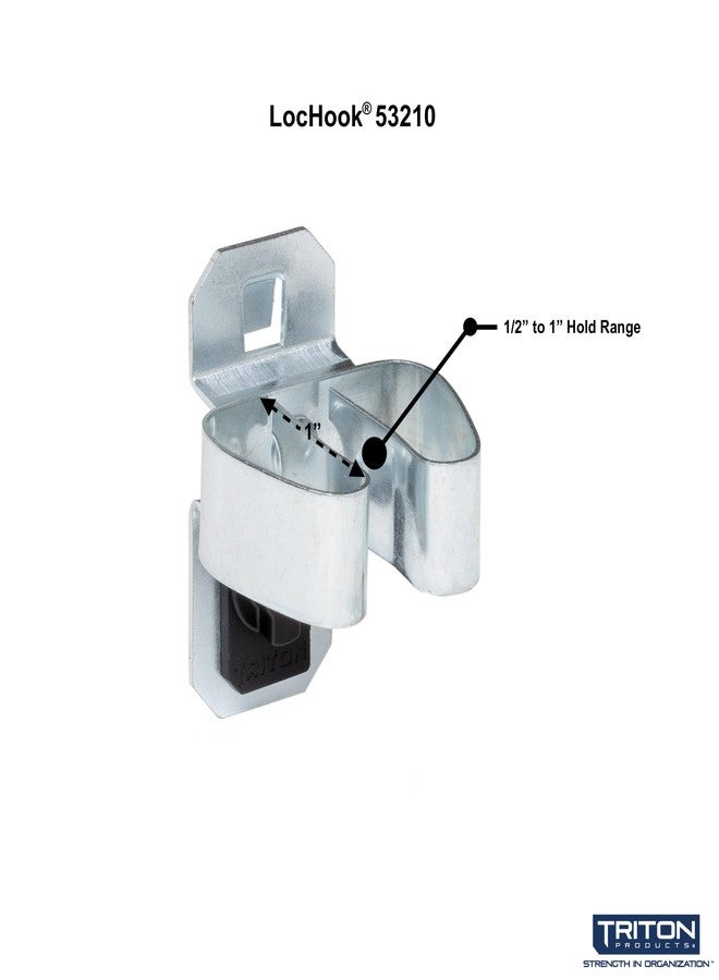 Triton Products 53210 LocHook 1/2 -Inch to 1-Inch Hold Range 1-1/2 -Inch Projection Zinc Plated/Chromate Dipped Steel Standard Spring Clip for LocBoard, 5-Pack - Image 2