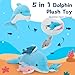Tezituor Dolphin Stuffed Animal with 4 Babies 205 Large Dolphin Plush Toy Realistic Ocean Stuffed Animals Soft Plushies Home Decor Christmas Birthday Gifts for Boys Girls Kids - Image 4