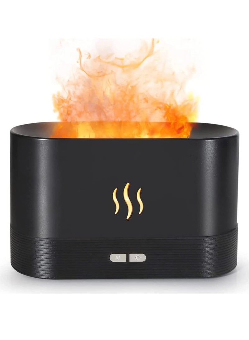 ELTRAZONE Humidifier Flame Aroma Diffuser Aromatherapy Light Mist Atomizer Auto Off Protection for Spa Home Yoga Office 180ml Black, No - Image 1