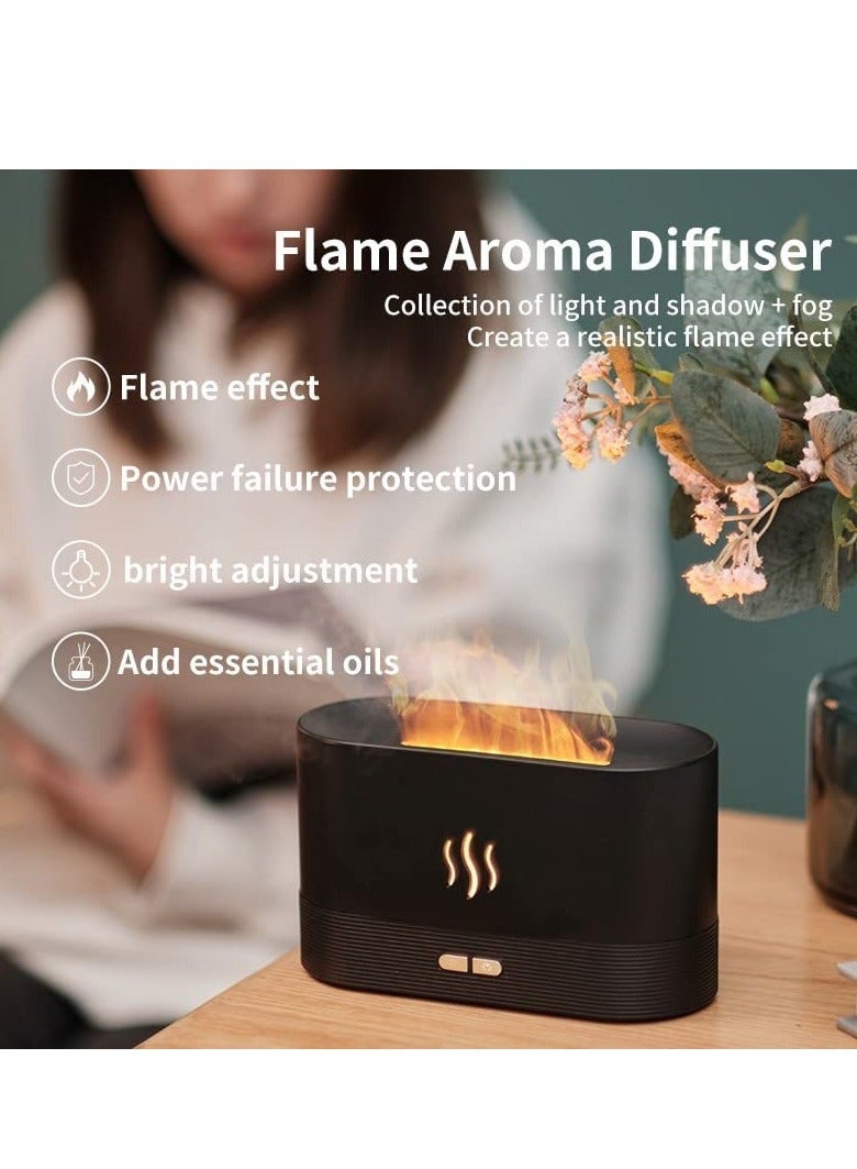 ELTRAZONE Humidifier Flame Aroma Diffuser Aromatherapy Light Mist Atomizer Auto Off Protection for Spa Home Yoga Office 180ml Black, No - Image 3