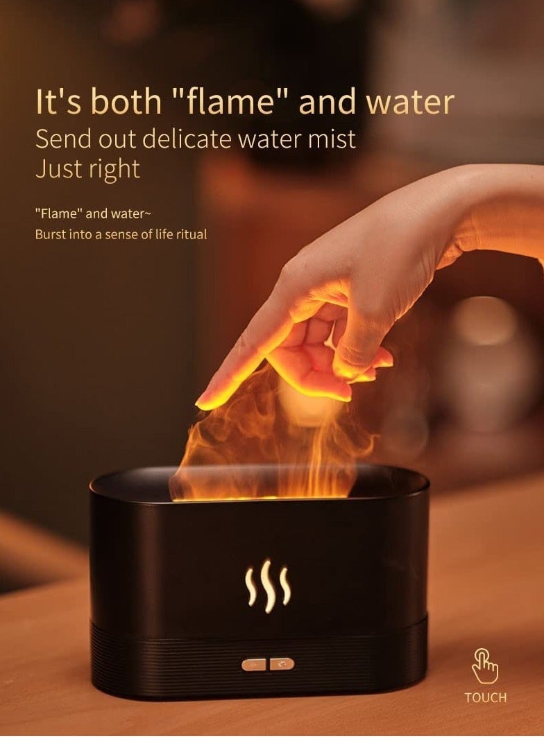 ELTRAZONE Humidifier Flame Aroma Diffuser Aromatherapy Light Mist Atomizer Auto Off Protection for Spa Home Yoga Office 180ml Black, No - Image 4