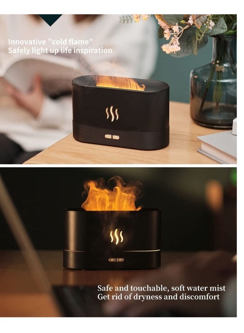 ELTRAZONE Humidifier Flame Aroma Diffuser Aromatherapy Light Mist Atomizer Auto Off Protection for Spa Home Yoga Office 180ml Black, No - Image 2