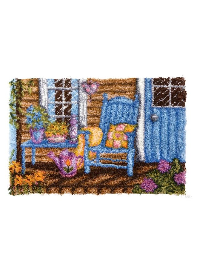 Loquat DIY Latch Hook Kits Rug Embroidery Carpet Set with Crochet Needlework Crafts Shaggy Latch Kits for Adults/Kids Home Decoration  - Image 1