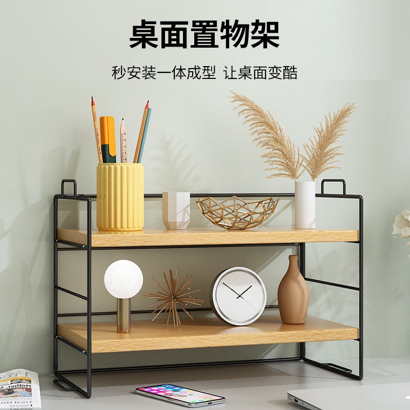 Carefully Selected Factory Desktop Storage Rack Desk Storage Office Multi-Layer Desk Organizer Desk Shelf Small Bookshelf - Image 2