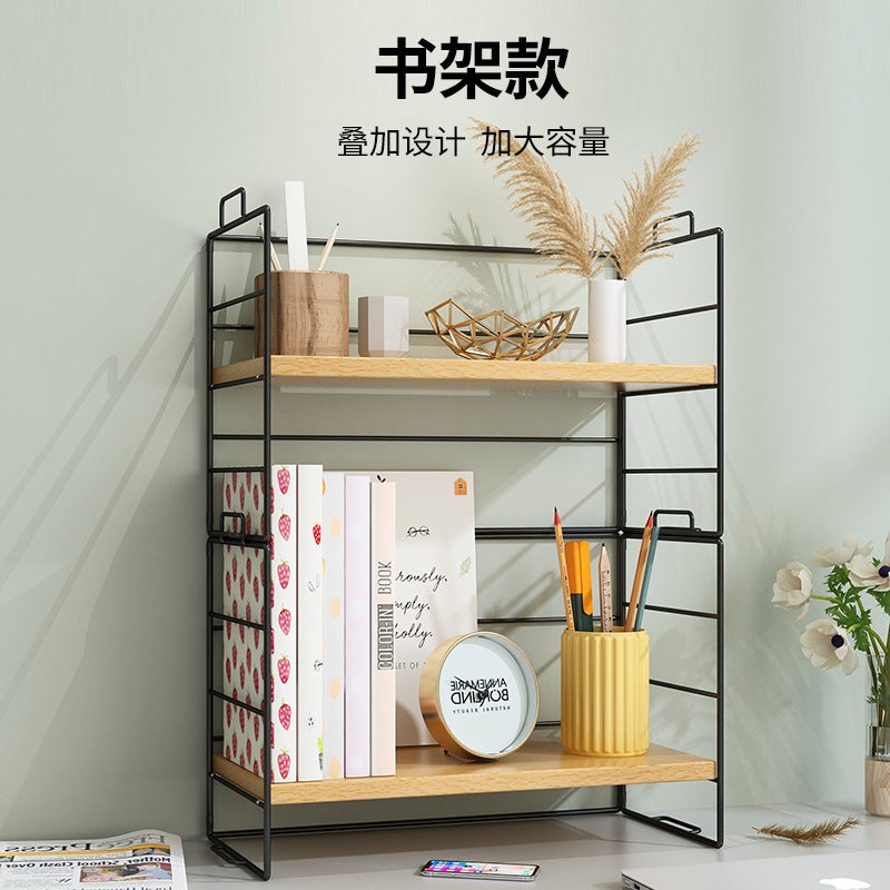 Carefully Selected Factory Desktop Storage Rack Desk Storage Office Multi-Layer Desk Organizer Desk Shelf Small Bookshelf - Image 4