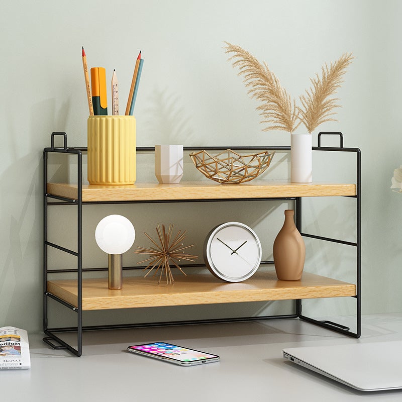 Carefully Selected Factory Desktop Storage Rack Desk Storage Office Multi-Layer Desk Organizer Desk Shelf Small Bookshelf - Image 5