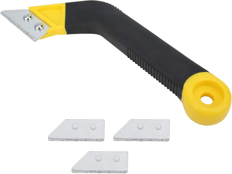 Grout Removal Tool, Tile Removal Tool Tile Grout Saw Angled Grout Saw Grout Tile Cleaning Tool with 3 Pieces Extra Blades Replacement Grout Removal Tool for Tile Cleaning - Image 3
