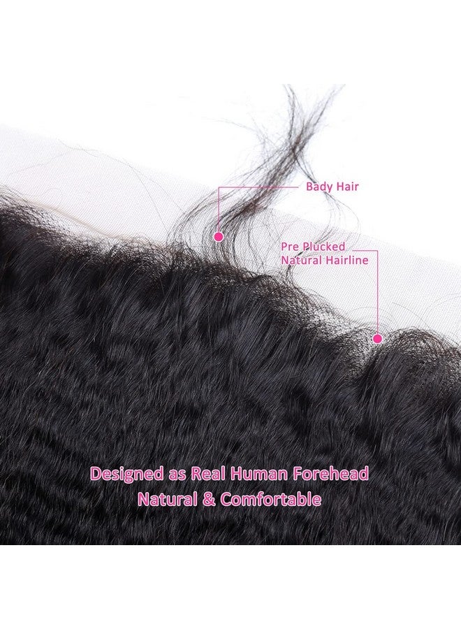 أودير 13X4 الدانتيل إغلاق أمامي 180٪ كثافة غريب مستقيم الشعر البشري البرازيلي 14 بوصة غير معالج 9A ياكي مستقيم عذراء الشعر 13X4 الأذن إلى الأذن الدانتيل أمامي مع شعر الطفل اللون الطبيعي - Image 5