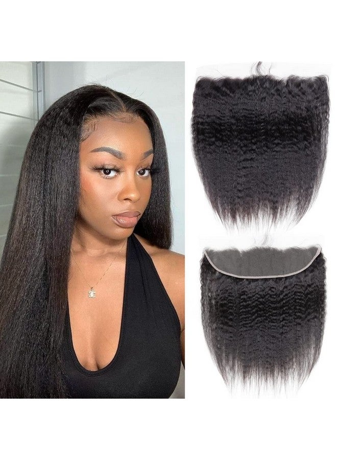 أودير 13X4 الدانتيل إغلاق أمامي 180٪ كثافة غريب مستقيم الشعر البشري البرازيلي 14 بوصة غير معالج 9A ياكي مستقيم عذراء الشعر 13X4 الأذن إلى الأذن الدانتيل أمامي مع شعر الطفل اللون الطبيعي - Image 1