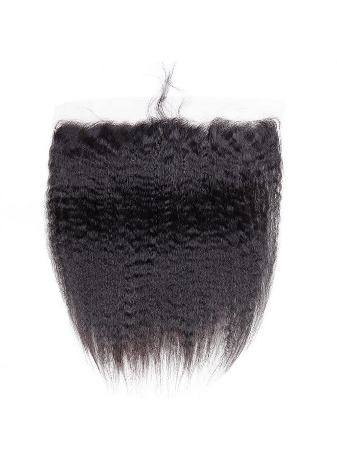 أودير 13X4 الدانتيل إغلاق أمامي 180٪ كثافة غريب مستقيم الشعر البشري البرازيلي 14 بوصة غير معالج 9A ياكي مستقيم عذراء الشعر 13X4 الأذن إلى الأذن الدانتيل أمامي مع شعر الطفل اللون الطبيعي - Image 2