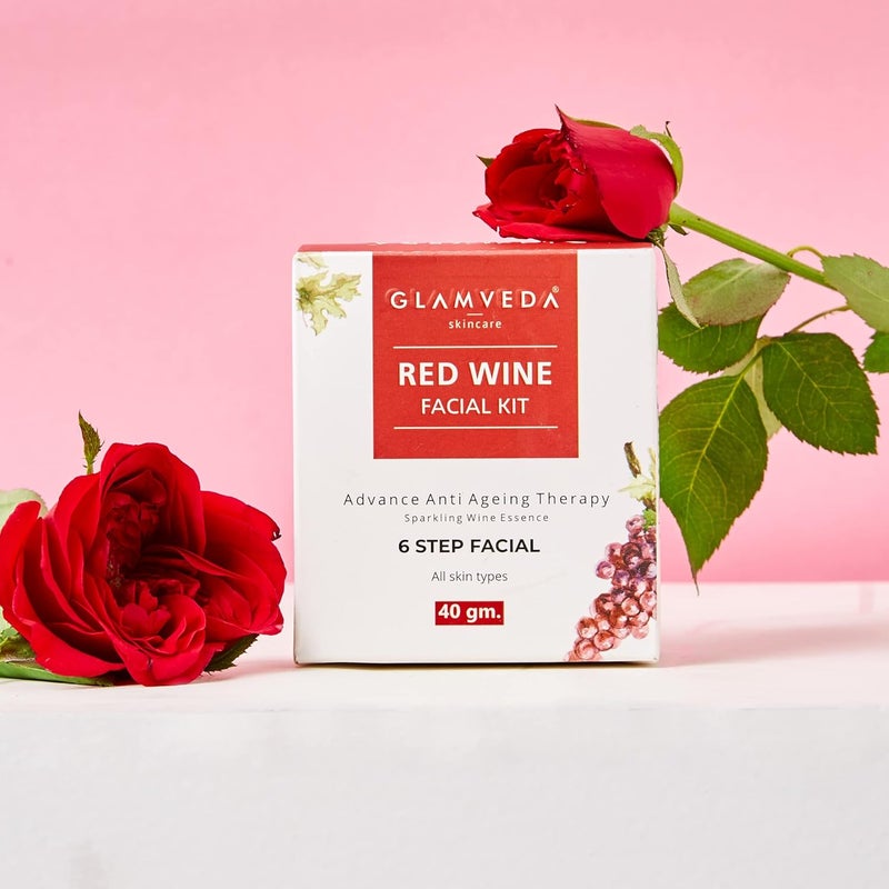 Glamveda مجموعة غلامفيدا للعناية بالبشرة بمستخلصات النبيذ الأحمر وماء الأرز لتفتيح البشرة 80 جرام - Image 2