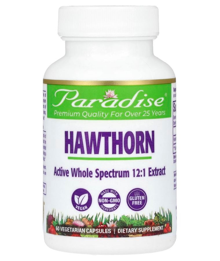 Paradise Herbs Hawthorn 250 mg 60 Vegetarian Capsules