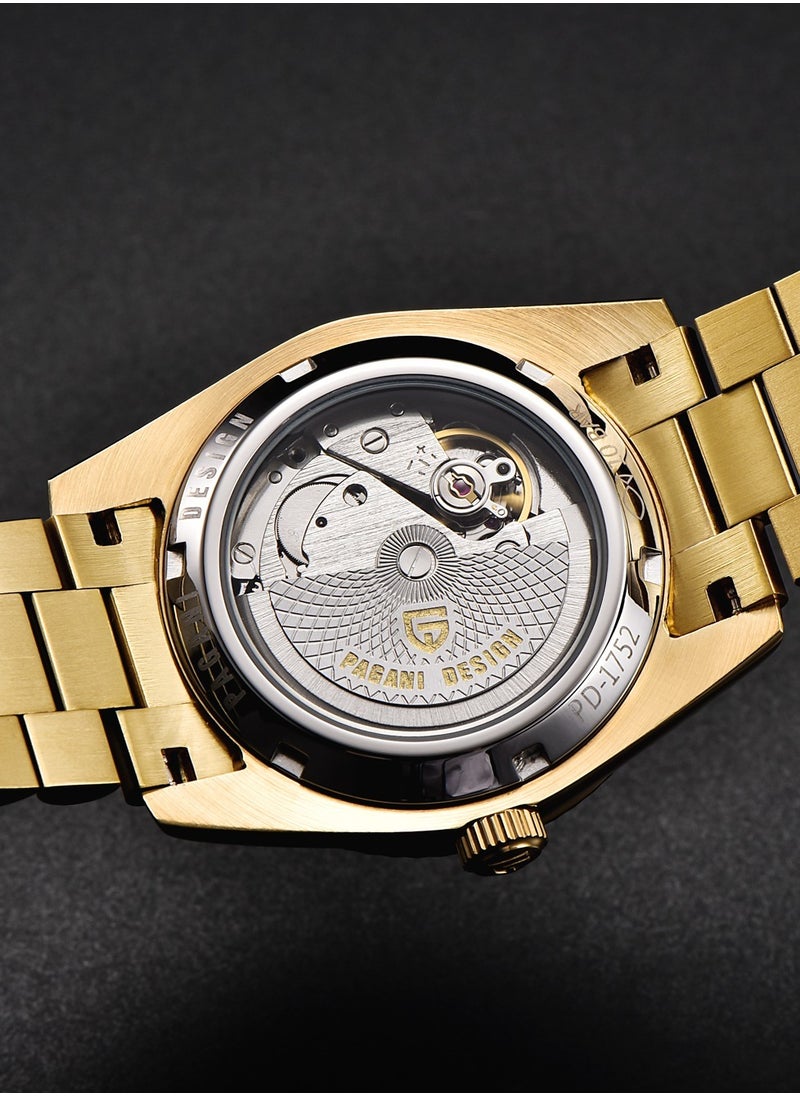 PAGANI DESIGN Men's Watches 36mm Automatic Gold Black Stainless Steel Mechanical Business Sports Luxury Wrist Watch for Men PD-1752  - Image 4