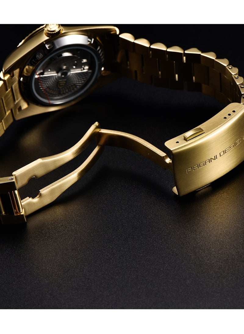 PAGANI DESIGN Men's Watches 36mm Automatic Gold Black Stainless Steel Mechanical Business Sports Luxury Wrist Watch for Men PD-1752  - Image 5