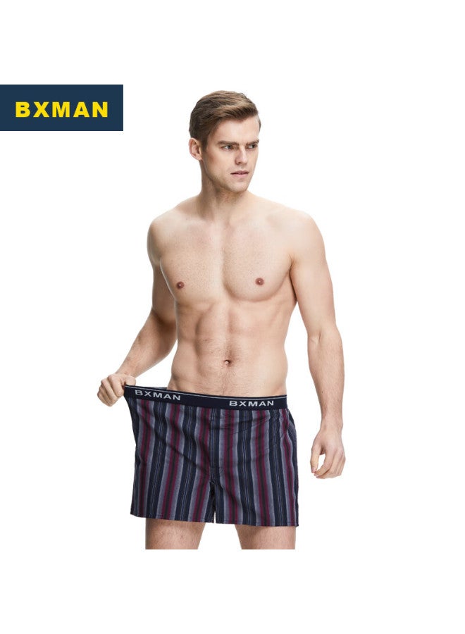 Bxman Loose-fit Men's Underwear Men's Boxer Briefs Pure Cotton Twill Aro Pants Sleep Pants 3-pack Ew212223 175l - Image 2