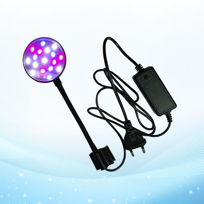 JAINSONS PET PRODUCTS مصباح كليب صغير متعدد الألوان | ضوء حوض السمك 7 واط | مصباح هويياو HY-130R القابل للتعديل للتثبيت على حوض السمك (عبوة من 1) - Image 4