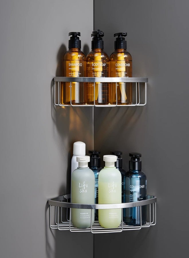 GORDEE [2 Pack] Corner Shower Caddy Organizer, SUS304 Stainless Steel Heavy Duty Rust-Proof Shelf Shampoo Holder, Wall Mounted Storage Rack for Bathroom Kitchen, Brushed Nickel - Image 1