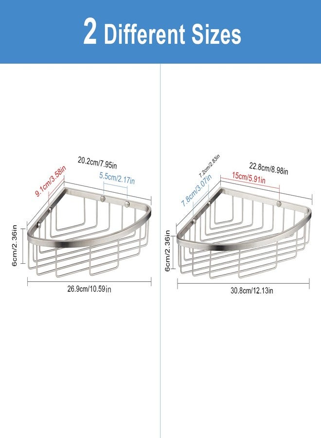 GORDEE [2 Pack] Corner Shower Caddy Organizer, SUS304 Stainless Steel Heavy Duty Rust-Proof Shelf Shampoo Holder, Wall Mounted Storage Rack for Bathroom Kitchen, Brushed Nickel - Image 3