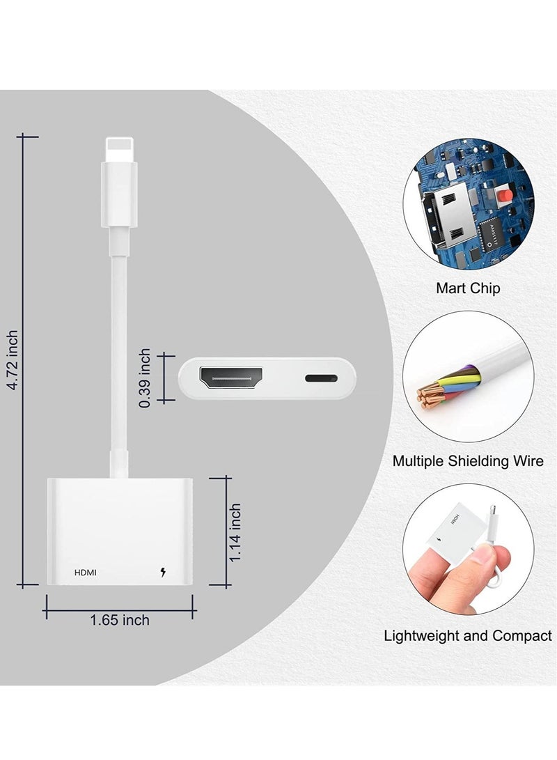 HDMI Adapter for iPhone to TV,iPad to HDMI,1080P HD Digital AV Adapter(No Need Power) Video & Audio Sync Screen Connector Compatibility with iPhone 14/13/12/11/X/8/iPad/to HDTV,Projector, Monitor.  - Image 2