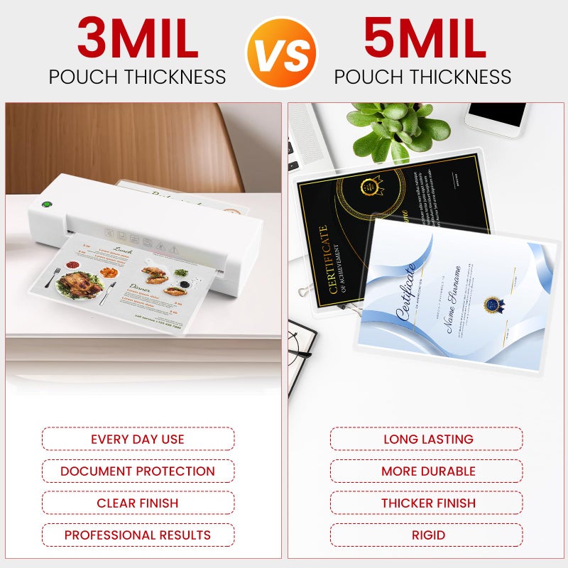 CAREGY Thermal Laminating Pouches,350 Pack Laminating Sheets, 5 Mil, 9 x 11.5 Inches Lamination Sheet Paper for Laminator, Round Corner Letter Size, Office and School Supplies - Image 4