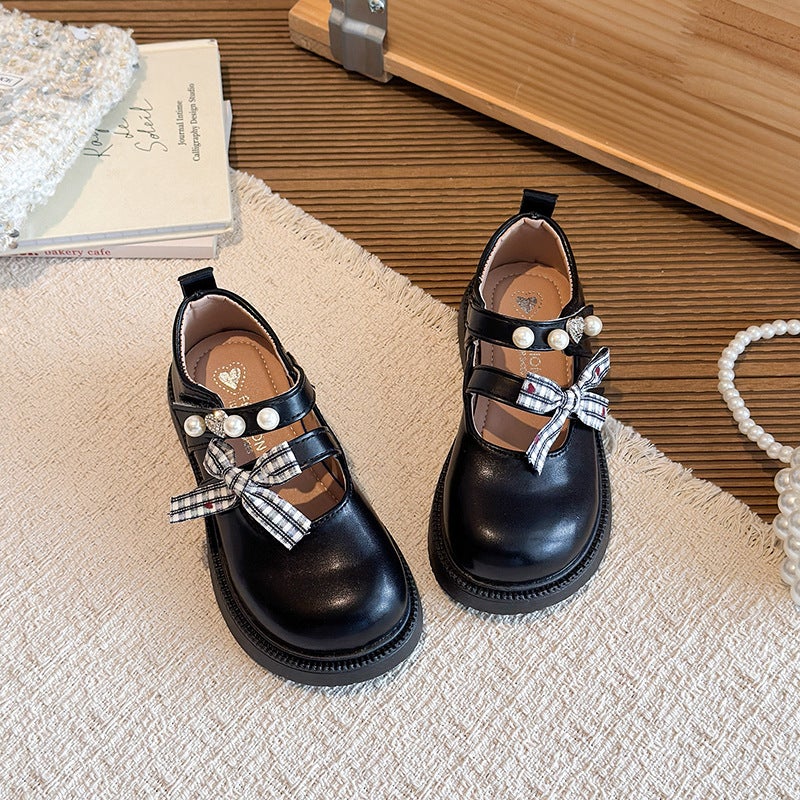 2026 Summer and Autumn New Style Baby Girl Princess Shoes, Girls'' Leather Shoes with Bow, Toddler Shoes for Little Girls - Image 1
