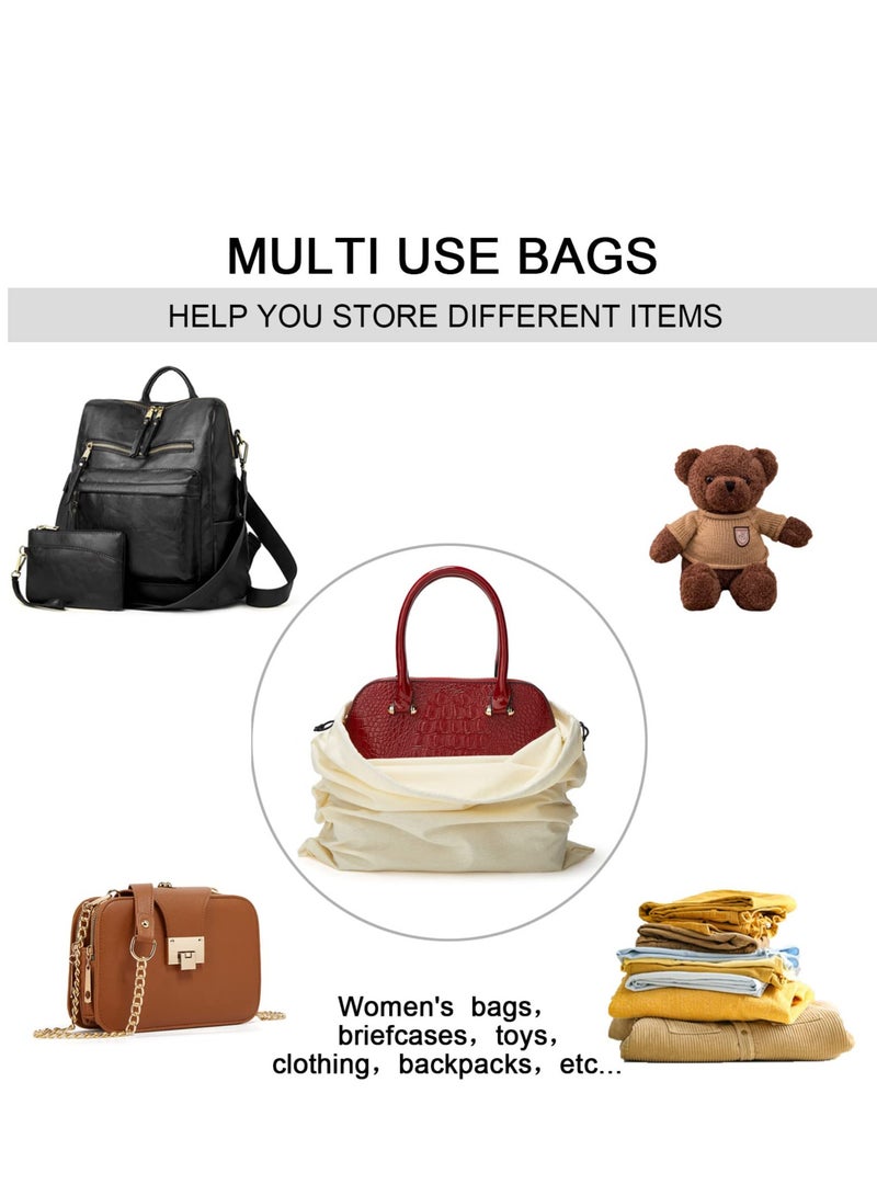 Dust Bags for Handbags, Dust Cover Storage Bags with Drawstring Pouch for Handbags, Purses, Shoes, Boots, Medium and Large, Set of 2(White) - Image 4