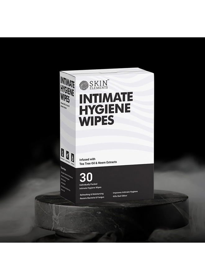 Skin Elements Intimate Hygiene Wipes pH Balanced Wipes With Tea Tree Oil Avoids Itching And Bad Odor Pack Of 30 Individually Wrapped Wipes - Image 4
