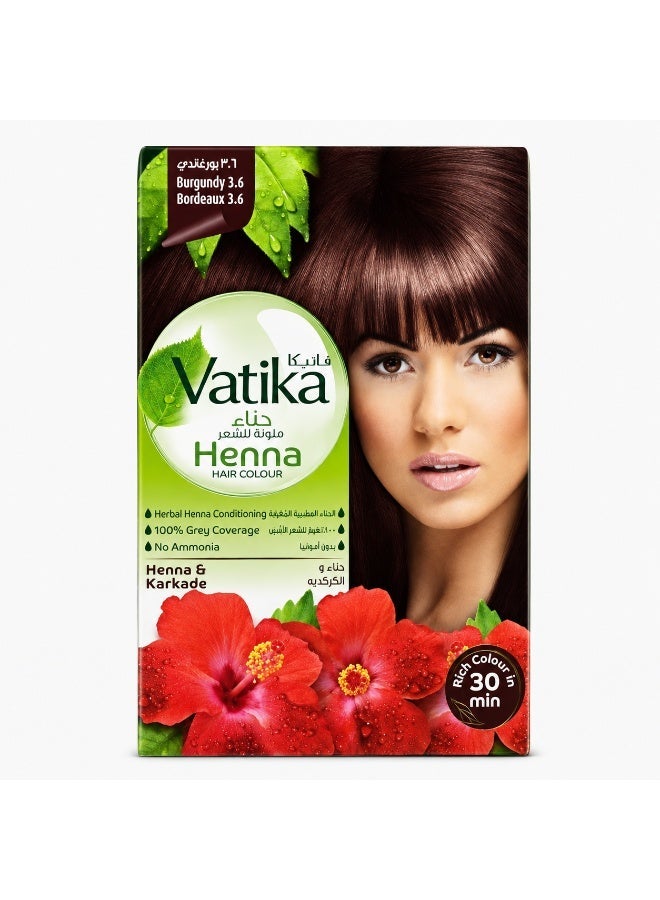 Vatika Henna Hair Colour (Burgundy 3.6) With Henna & Karkade 60g - Image 1
