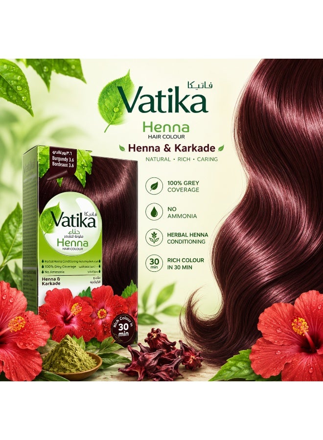 Vatika Henna Hair Colour (Burgundy 3.6) With Henna & Karkade 60g - Image 5