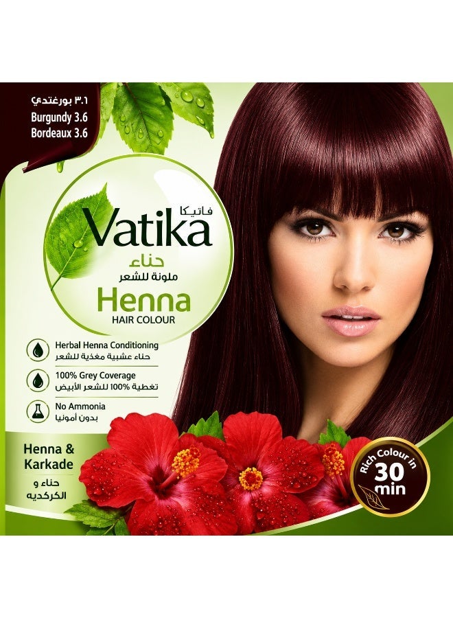 Vatika Henna Hair Colour (Burgundy 3.6) With Henna & Karkade 60g - Image 2