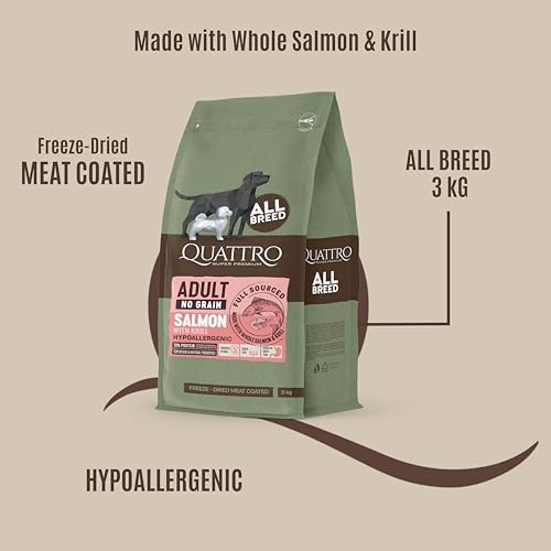 Quattro Super Premium Sensitive Dog Food - Salmon & Krill, 3 kg - Image 2