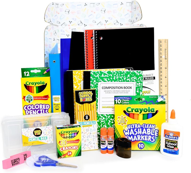 School Supply Boxes Back to School Essentials Supplies Kit Bundle K-8-20 Piece First Day of School Essentials Kit - Image 1