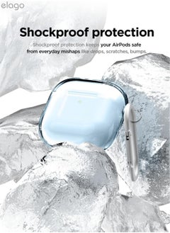 Elago elago Clear Hang compatible with AirPods 4 case cover (2024) with Carabiner - Aqua Blue  - Image 4