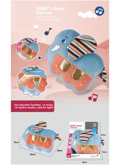 Generic Product Infant And Toddler Soothing Pat Drum Plush Sound And Light Early Education Toys Educational Family Baby Toys Wholesale-Color:Pat Drum Plush Sound And Light Elephant Piano (display Box)  - Image 1