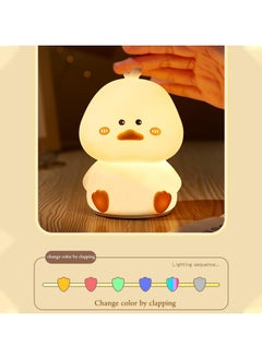 milkyway Night Light, Night Light for Kids 7 Colors Dimmable Silicone Kids Night Light, LED Squishy Novelty Lamp Rechargeable Nightlights Baby Toddler Gift Room Decor (Little Duck)  - Image 4