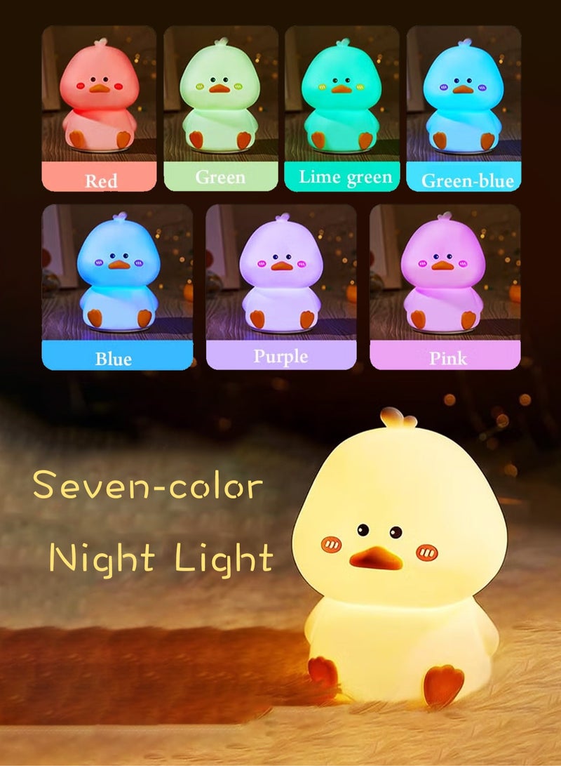 milkyway Duck Night Light, Cute Night Light for Kids 7 Colors Dimmable Silicone  , LED Squishy Novelty Lamp Rechargeable Nightlights Baby Toddler Gift Room Decor,Ideal Funny Gifts - Image 1