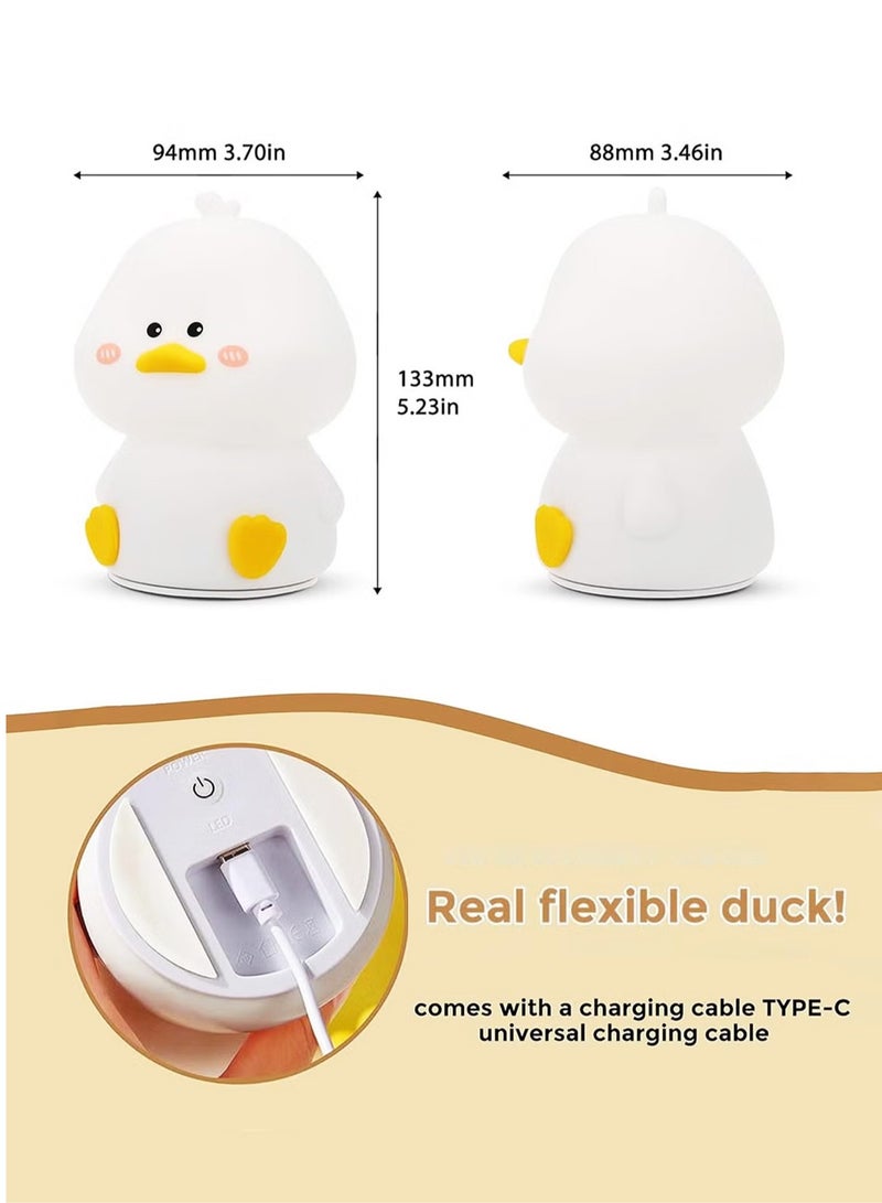 milkyway Duck Night Light, Cute Night Light for Kids 7 Colors Dimmable Silicone  , LED Squishy Novelty Lamp Rechargeable Nightlights Baby Toddler Gift Room Decor,Ideal Funny Gifts - Image 2