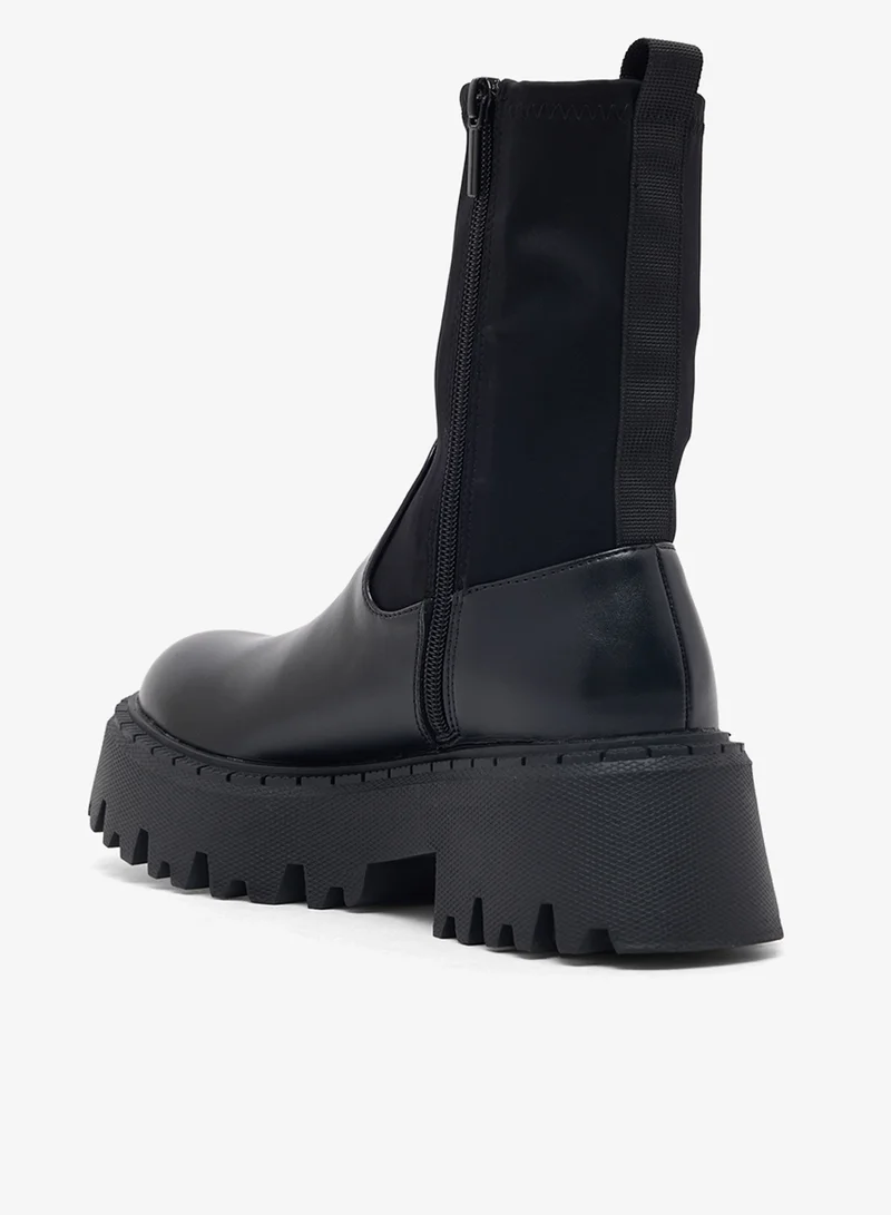Ella Black Platform Chelsea Ankle Boots for Women | Best Price UAE