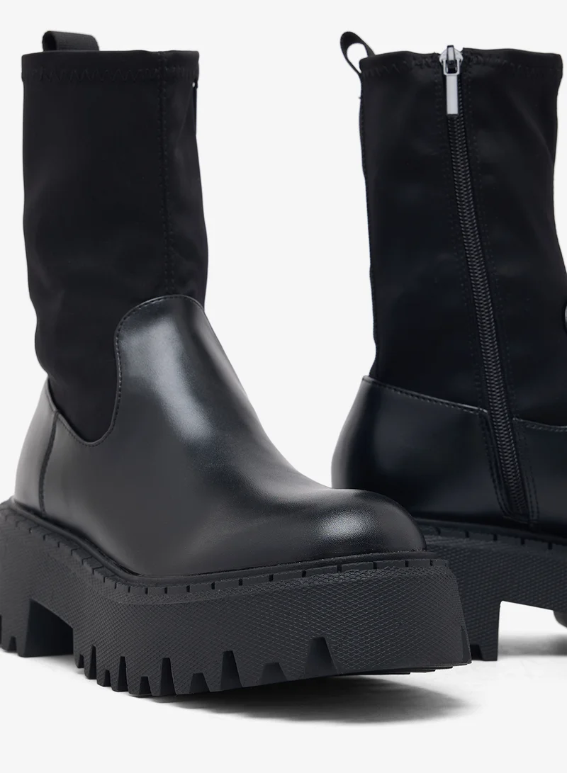 Ella Black Platform Chelsea Ankle Boots for Women | Best Price UAE