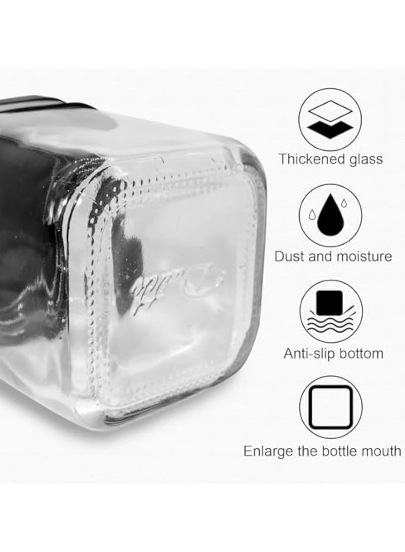 YelaJoy Seasoning Box with 304 Stainless Steel Lids & Spoons, Clear Glass Condiment Canisters Pots, 10 oz Condiment Jar Spice Container Set of 3 for Kitchen, Counter, Food Storage - Image 4