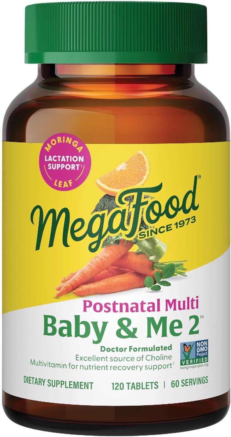 MegaFood ميغا فود بيبي & مي 2 فيتامينات ما بعد الولادة للأمهات المرضعات - 120 قرص - Image 1
