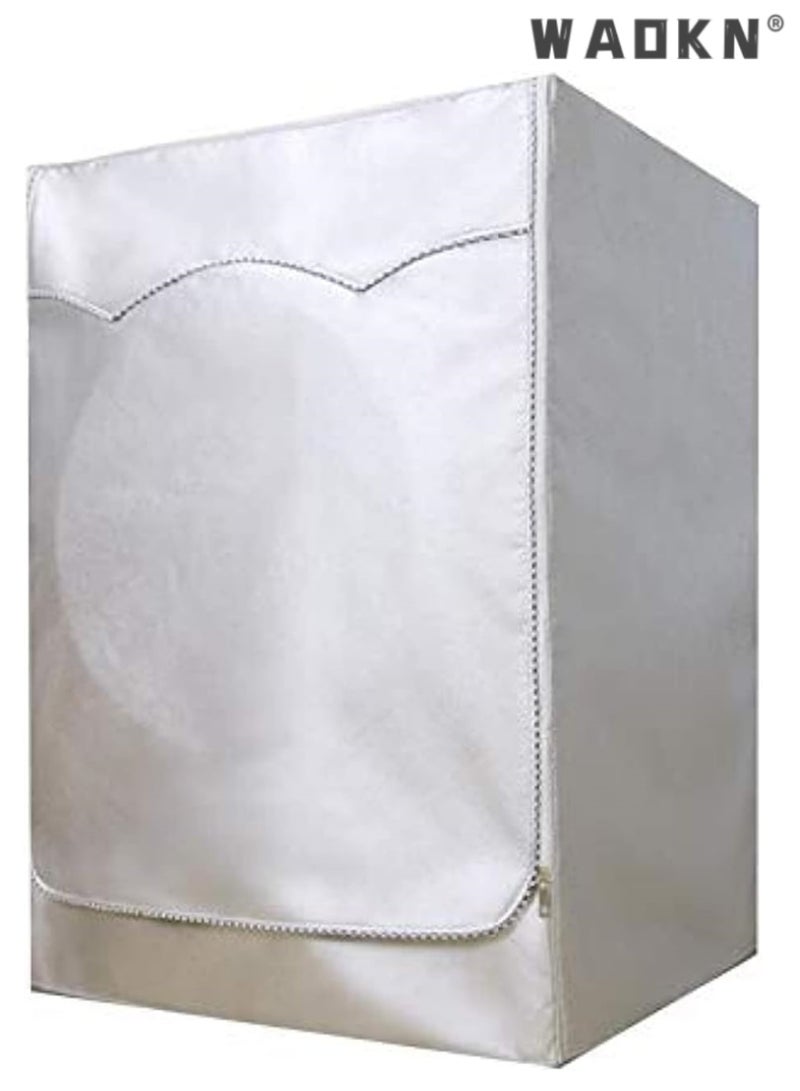 WAOKN Silver coated Oxford cloth fully automatic drum washing machine, washing machine dryer cover, waterproof, sunscreen, dustproof cover（M） - Image 1