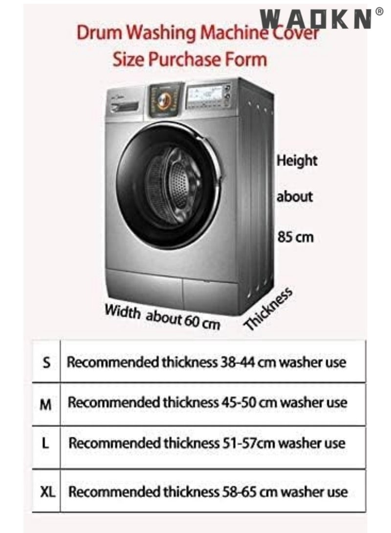 WAOKN Silver coated Oxford cloth fully automatic drum washing machine, washing machine dryer cover, waterproof, sunscreen, dustproof cover（M） - Image 4