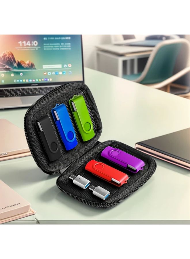 مجموعة ذاكرة USB فلاش مكونة من 5 قطع بسعة 4GB وناقل USB 2.0 مع حقيبة تخزين و2 محول USB-C - Image 4