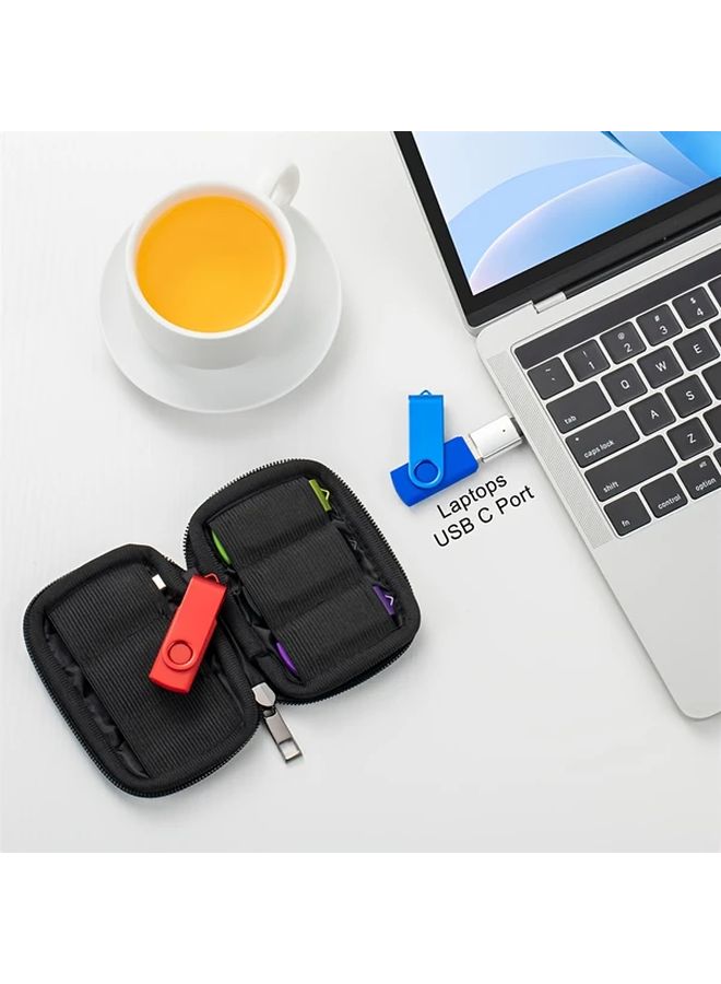 مجموعة ذاكرة USB فلاش مكونة من 5 قطع بسعة 4GB وناقل USB 2.0 مع حقيبة تخزين و2 محول USB-C - Image 5